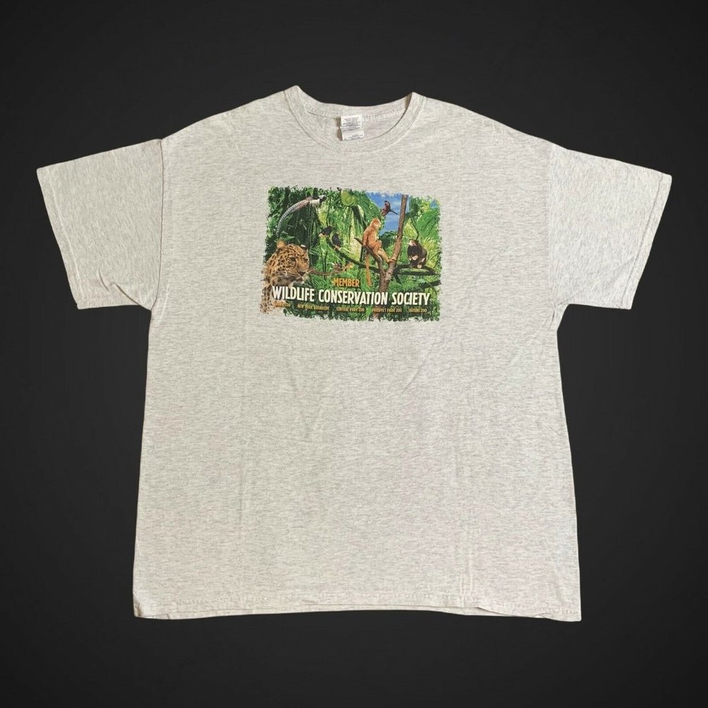 Wildlife Conservation Member Bronx Central Park Queens Zoo Men's T-Shirt Size XL